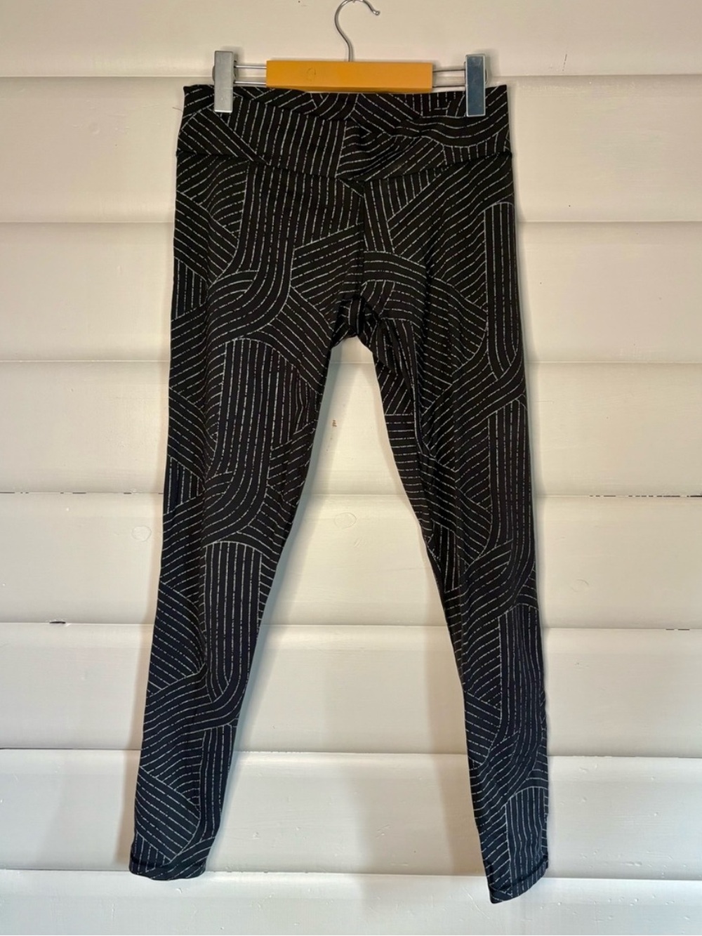 Adidas High Rise Abstract Print Performance Workout Leggings Black M